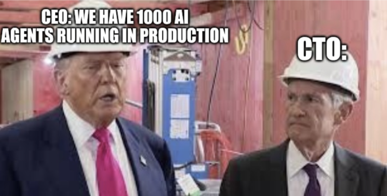 CEO and CTO meme about 1000 AI agents